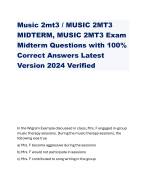 Music 2mt3 / MUSIC 2MT3 MIDTERM, MUSIC 2MT3 Exam Midterm Questions with 100% Correct Answers Latest Version 2024 Verified
