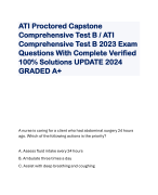 ATI Proctored Capstone Comprehensive Test B / ATI Comprehensive Test B 2023 Exam Questions With Complete Verified 100% Solutions UPDATE 2024 GRADED A+