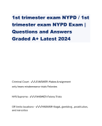 1st trimester exam NYPD / 1st trimester exam NYPD Exam | Questions and Answers Graded A+ Latest 2024