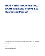NAPSR Final / NAPSRx FINAL EXAM Exam 2024 160 Q & A Guaranteed Pass A+