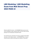 LBO Modeling / LBO Modelling Exam from Wall Street Prep 2024 PASS A+