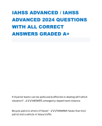 IAHSS ADVANCED / IAHSS ADVANCED 2024 QUESTIONS WITH ALL CORRECT ANSWERS GRADED A+