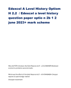 Edexcel A Level History Optiom H 2.2 / Edexcel a level history question paper optio n 2b 1 2 june 2023+ mark scheme