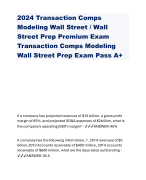 2024 Transaction Comps Modeling Wall Street / Wall Street Prep Premium Exam Transaction Comps Modeling Wall Street Prep Exam Pass A+