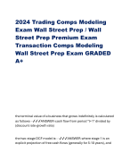 2024 Trading Comps Modeling Exam Wall Street Prep / Wall Street Prep Premium Exam Transaction Comps Modeling Wall Street Prep Exam GRADED A+