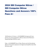2024 SDI Computer Nitrox / SDI Computer Nitrox Questions and Answers 100% Pass A+