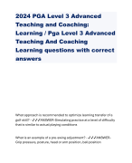 2024 PGA Level 3 Advanced Teaching and Coaching: Learning / Pga Level 3 Advanced Teaching And Coaching Learning questions with correct answers