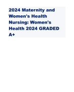 2024 Maternity and Women's Health Nursing: Women's Health 2024 GRADED A+
