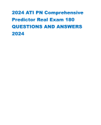 2024 ATI PN Comprehensive Predictor Real Exam 180 QUESTIONS AND ANSWERS 2024