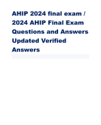 AHIP 2024 final exam / 2024 AHIP Final Exam Questions and Answers Updated Verified Answers