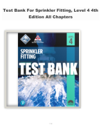 Test Bank For Sprinkler Fitting, Level 4 4th Edition All Chapters