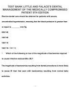 TEST BANK LITTLE AND FALACE'S DENTAL MANAGEMENT OF THE MEDICALLY COMPROMISED PATIENT 9TH EDITION
