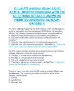 Virtual ATI predictor (Green Light) ACTUAL NEWEST EXAM 2024 WITH 150  QUESTIONS DETAILED ANSWERS  (VERIFIED ANSWERS) ALREADY  GRADED A