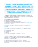 Hesi PN Fundamentals Practice Exam NEWEST ACTUAL 2024 EXAM WITH 150  QUESTIONS AND ANSWERS (VERIFIED  ANSWERS) ALREADY GRADED A