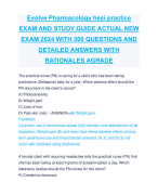 Evolve Pharmacology hesi practice EXAM AND STUDY GUIDE ACTUAL NEW  EXAM 2024 WITH 300 QUESTIONS AND  DETAILED ANSWERS WITH  RATIONALES AGRADE