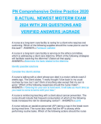 PN Comprehensive Online Practice 2020  B ACTUAL NEWEST MIDTERM EXAM  2024 WITH 200 QUESTIONS AND  VERIFIED ANSWERS |AGRADE