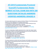 ATI 2019 Fundamentals Proctored  Exam|ATI Fundamentals Retake NEWEST ACTUAL EXAM 2024 WITH 300  QUESTIONS DETAILED ANSWERS  (VERIFIED ANSWERS) GRADED A