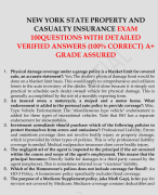 NEW YORK STATE PROPERTY AND CASUALTY INSURANCE EXAM 100QUESTIONS WITH DETAILED VERIFIED ANSWERS (100% CORRECT) A+ GRADED