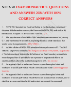 NFPA 70 EXAM 80 PRACTICE  QUESTIONS AND ANSWERS 2024 WITH 100% CORRECT ANSWERS