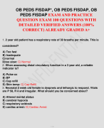 OB PEDS FISDAP, OB PEDS FISDAP, OB PEDS FISDAP EXAM AND PRACTICE QUESTION EXAM 125+ QUESTIONS WITH DETAILED VERIFIED ANSWERS (100% CORRECT) ALREADY GRADED A+