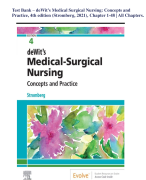 Test Bank – deWit’s Medical Surgical Nursing Concepts and Practice, 4th edition (Stromberg, 2021), Chapter 1-48 All Chapters.