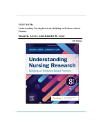 Test Bank - Understanding Nursing Research - Building an Evidence-Based Practice, 8th Edition (Grove, 2023), Chapter 1-25- All Chapters