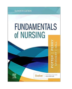 Test Bank for Fundamentals of Nursing 11th Edition Potter Perry Chapter 1-50 Complete Guide A+ Newest Version-2022