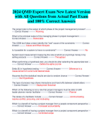 2024 QMD Expert Exam New Latest Version  with All Questions from Actual Past Exam  and 100% Correct Answers