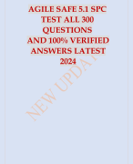 AGILE SAFE 5.1 SPC TEST ALL 300 QUESTIONS WITH VERIFIED CORRECT ANSWERS