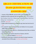 ARGUS CERTIFICATION  EXAM 180 QUESTIONS AND ANSWERS 2024