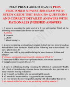 PEDS PROCTORED B NGN 19 PEDS PROCTORED NEWEST 2024 EXAM WITH STUDY GUIDE TEST BANK 50+ QUESTIONS AND CORRECT DETAILED ANSWERS WITH RATIONALES (VERIFIED ANSWERS