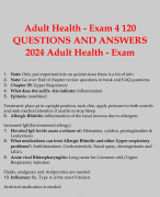 Adult Health - Exam 4 120 QUESTIONS AND ANSWERS 2024 Adult Health - Exam