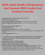 HESI Adult Health 2 60 Questions And Answers 2024 Graded And Verified Correctly