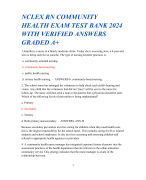 NCLEX RN COMMUNITY  HEALTH EXAM TEST BANK 2024  WITH VERIFIED ANSWERS  GRADED A+