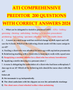 ATI COMPREHENSIVE PREDITOR  200 QUESTIONS WITH CORRECT ANSWERS 2024 - 