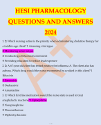HESI PHARMACOLOGY QUESTIONS AND ANSWERS 2024