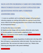 NGN ATI PN NURSING CARE OF CHILDREN PROCTORED EXAM LATEST UPDATED 200 QUESTIONS WITH 100% VERIFIED ANSWERS 2024