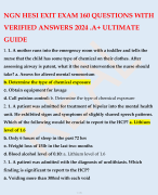 NGN HESI EXIT EXAM 160 QUESTIONS WITH VERIFIED ANSWERS 2024 .A+ ULTIMATE GUIDE