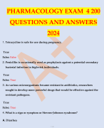 PHARMACOLOGY EXAM  4 200 QUESTIONS AND ANSWERS 2024