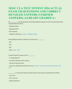 MSSC CLA TEST NEWEST 2024 ACTUAL  EXAM 120 QUESTIONS AND CORRECT  DETAILED ANSWERS (VERIFIED  ANSWERS) |ALREADY GRADED A+