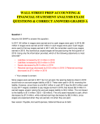 WALL STREET PREP ACCOUNTING &  FINANCIAL STATEMENT ANALYSIS EXAM QUESTIONS & CORRECT ANSWERS GRADED A