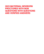 2023 MATERNAL NEWBORN PROCTORED WITH NGN QUESTIONS WITH QUESTIONS AND VERIFIED ANSWERS 