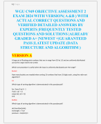 WGU C949 OBJECTIVE ASSESSMENT 2  EXAM 2024 WITH VERSION( A &B ) WITH  ACTUAL CORRECT QUESTIONS AND  VERIFIED DETAILED ANSWERS BY  EXPERTS |FREQUENTLY TESTED  QUESTIONS AND SOLUTIONS |ALREADY  GRADED A+ |NEWEST +|GUARANTEED  PASS |LATEST UPDATE (DATA  STRUCTURE AND ALGORITHM )