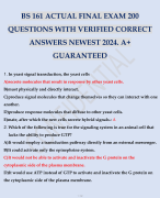 BS 161 ACTUAL FINAL EXAM 200 QUESTIONS WITH VERIFIED CORRECT ANSWERS NEWEST 2024. A+ GUARANTEED