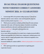 BS 161 FINAL EXAM 88 QUESTIONS WITH VERIFIED CORRECT ANSWERS NEWEST 2024. A+ GUARANTEED