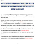 D431 DIGITAL FORENSICS ACTUAL EXAM 120 QUESTIONS AND VERIFIED ANSWERS 2024. A+ GRADE