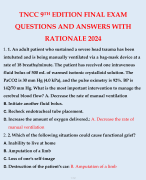 TNCC 9TH EDITION FINAL EXAM QUESTIONS AND ANSWERS WITH RATIONALE 2024