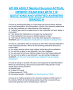 ATI RN ADULT Medical Surgical ACTUAL  NEWEST EXAM 2024 WITH 110  QUESTIONS AND VERIFIED ANSWERS  GRADED A