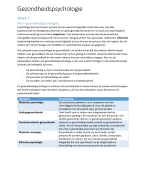 Samenvatting gezondheidspsychologie