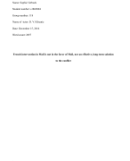 Essay criticising French intervention in Mali 